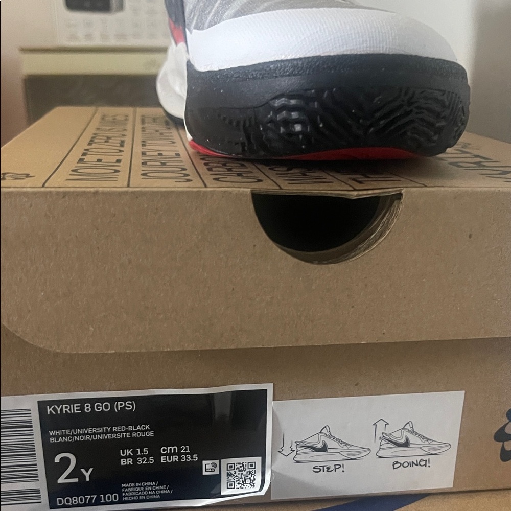 Nike Kyrie 8 GO White and University Red Shoes - Picture 3 of 3